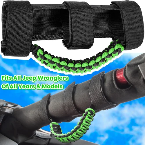 Miniatura 2 de 4 asas de agarre de barra enrollable para Jeep Wrangler JK JKU JL JLU TJ YJ Sports Sahara Freedom Rubicon Unlimited Gladiator JT 1955-2023 UTV ATV