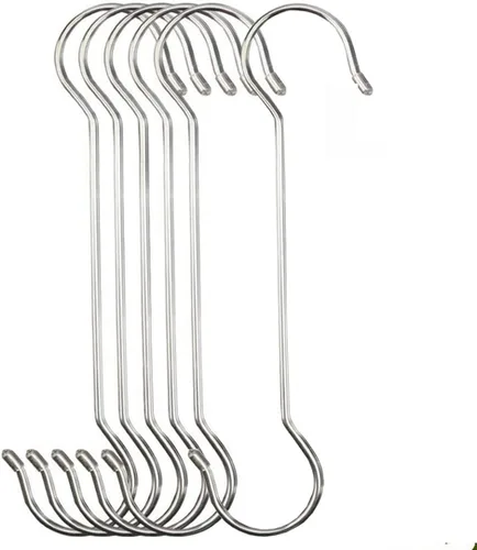 Miniatura 8 de LRUUIDDE Paquete de 6 ganchos en S extra grandes para plantas colgantes, ganchos en S de metal resistentes de 16/12 pulgadas de largo