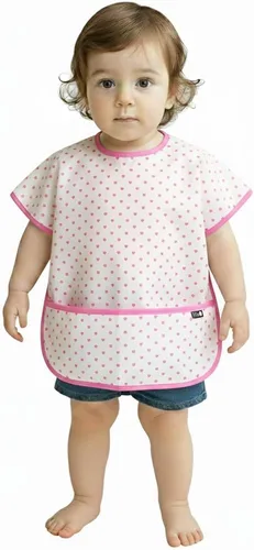 Miniatura 38 de Plie Short Sleeve Waterproof Bib for Toddlers – Easy Clean Feeding Apron for Mealtime, Daycare, Self-Feeding, Lightweight