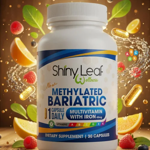 Miniatura 9 de Shiny Leaf Multivitamínico bariátrico metilado con hierro 45 mg – Cápsula una vez al día, fabricado en Estados Unidos, vitaminas bariátricas