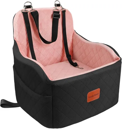 Miniatura 10 de Lealchum Asiento elevador de coche para perros pequeños/medianos, almohadilla elevada de 6 pulgadas de espuma viscoelástica, completamente Negro/Gris