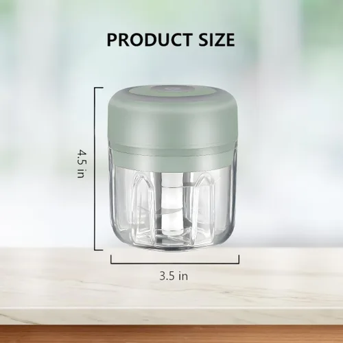 Miniatura 3 de Mini procesador eléctrico de alimentos y picadora de ajo, 8.5 fl oz recargable por USB, picadora inalámbrica de un solo toque con 3 cuchillas de 8.5