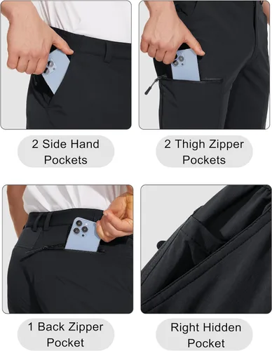 Miniatura 27 de MAGCOMSEN Pantalones de senderismo para hombre, 6 bolsillos, resistentes al agua, pantalones de trabajo de pesca Ripstop, ligeros, de secado rápido