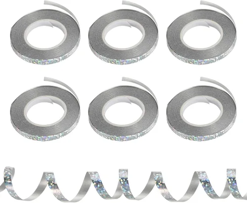 Miniatura 8 de PATIKIL 6 cintas rizadoras de 3/16 pulgadas con láser metálico brillante de 11 yardas iridiscentes para decoración de fiestas, envoltura de regalos