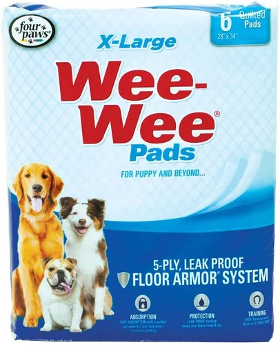 Miniatura 13 de Four Paws - Alfombrillas Wee-Wee de rendimiento superior sin fragancia para perros y cachorros, extra grandes, acolchadas a prueba de fugas