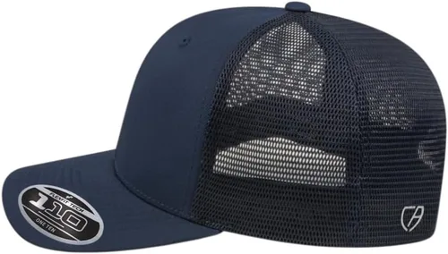 Miniatura 4 de Cap America i8502 Flexfit 110 Premium - Gorra de camionero de perfil medio con 6 paneles de malla trasera con protección UV y cierre ajustable Azul