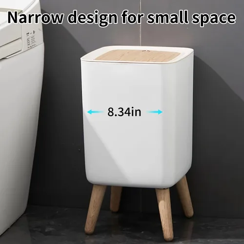 Miniatura 6 de WanWanKa Mini bote de basura de plástico blanco, capacidad de 2.6 galones, diseño delgado, antiolor, fácil de limpiar, adecuado para cualquier lugar