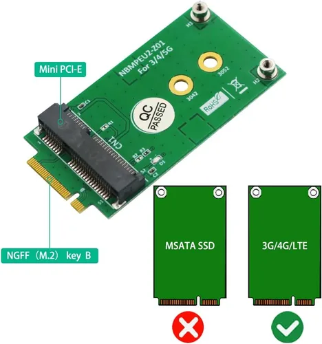Miniatura 3 de HLT M.2 Key B a Mini PCI-E adaptador para módulo 3G/4G/5G