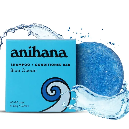 ANIHANA Barra de champú y acondicionador para cabello normal normal, limpio, purificador, natural, aspecto y brillo saludables, sin parabenos,