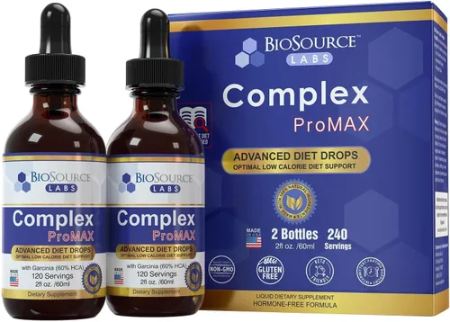 BioSource Labs Complex ProMAX Premium Gotas Dietéticas 2 oz (Paquete de 2 Botellas) - Suministro para 60 Días