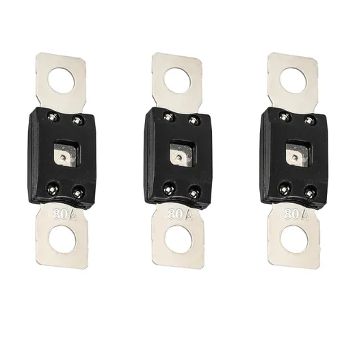 Miniatura 12 de GLOSO Portafusible Mega atornillado con cubierta negra (fusible no incluido) Perno M8 Clasificación de 500 amperios