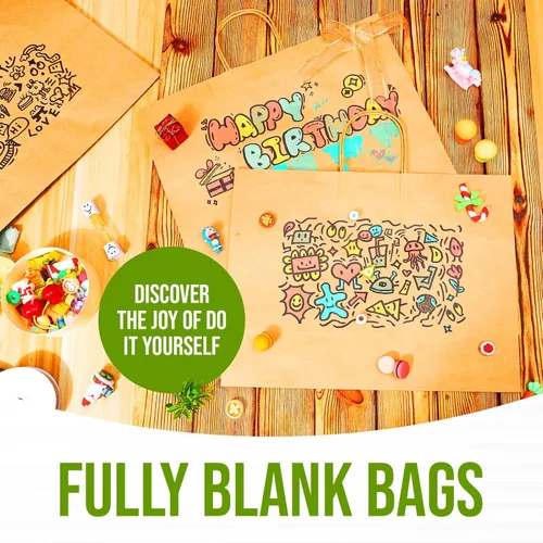 Miniatura 6 de Bolsas de papel Tobvory con asas, 50 unidades de bolsas de papel kraft de 16x6x12 pulgadas, marrón, a granel, bolsa grande de papel reciclado, bolsa