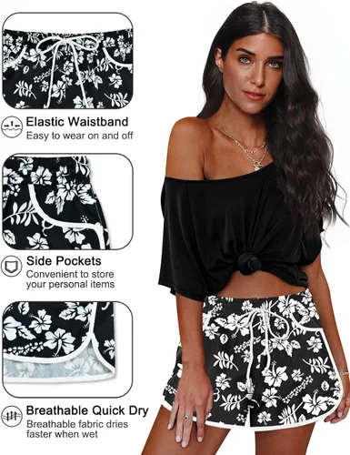 Miniatura 4 de For G and PL - Pantalones cortos de playa con bolsillos para mujeres