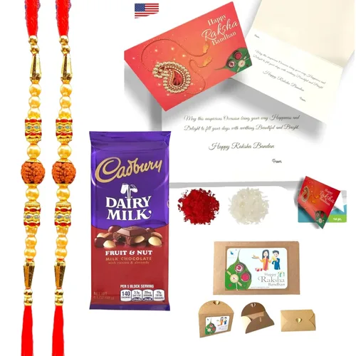 LOVENSPIRE Rakhi para hermano Rudraksh Rakhi Raksha Bandhan Regalo para tu hermano tradicional Ferrero RocherGhirardelliKitkat Rakhi Rakhi Regalo