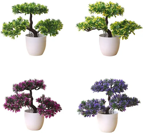 Miniatura 3 de Planta bonsai artificial, árbol en maceta, decoración para el hogar, hotel y jardín, Plástico, 8#, talla única