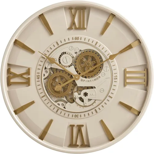 Miniatura 2 de CLXEAST Relojes de pared modernos minimalistas de mediados de siglo, reloj de pared de 24 pulgadas con engranajes móviles, relojes de pared grandes