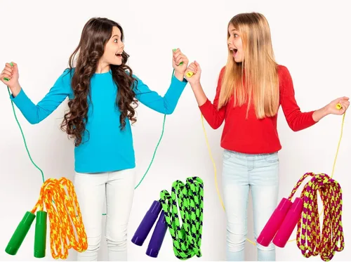 Miniatura 4 de JA-RU Cuerda de saltar ajustable de 7 pies (cuerda de salto) de nailon trenzado para niños. Actividades en interiores y exteriores