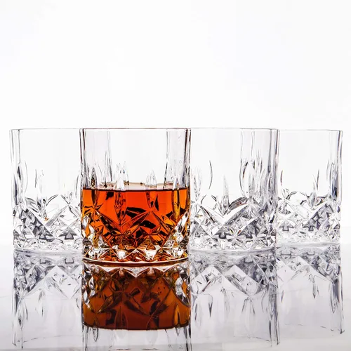 Miniatura 7 de LEMONSODA - Juego de vasos de whisky estilo antiguo con corte de cristal, 2, 4, 6-12 unidades de 10 onzas, vasos de roca ultra transparentes