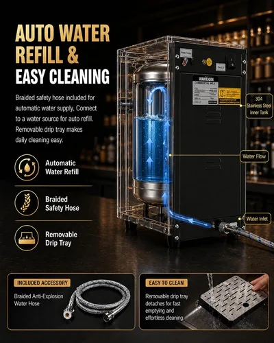 Miniatura 6 de WantJoin Espumador de leche comercial, máquina de vapor de leche comercial de calentamiento rápido de 20 segundos para café con leche capuchino