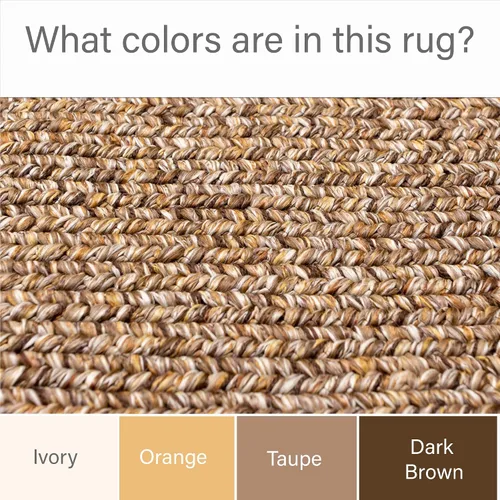 Miniatura 5 de Super Area Rugs Rustic Farmhouse Living - Alfombra trenzada reversible para interiores y exteriores, fabricada en Estados Unidos, color marrón