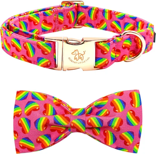 Miniatura 24 de Collar para perro Elegant Little Tail con moño, estampado de pepinillos, collar de moño lindo para perros pequeños eneldo