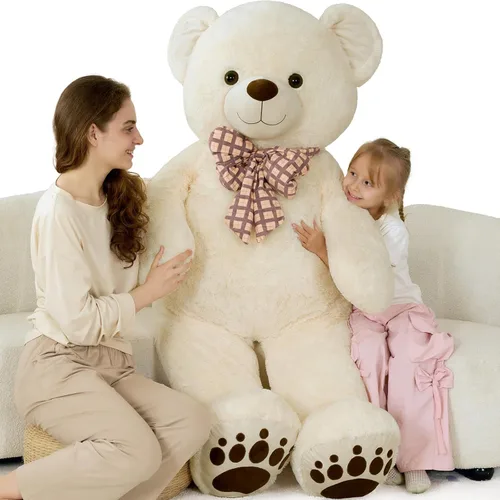 Miniatura 28 de MorisMos Oso de peluche gigante, regalo de oso gigante suave para niñas, novia en San Valentín, Navidad, cumpleaños, 47 pulgadas, azul Azul claro