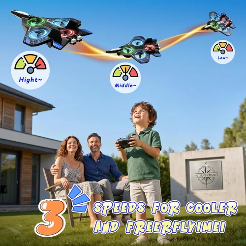 Miniatura 4 de Foam Remote Control Airplanes, RC Planes with Light, RC Airplane Fighter Jet for Kids Adults 8-16, 360° Flip, Stunt Roll, Drones for Kids 8-12