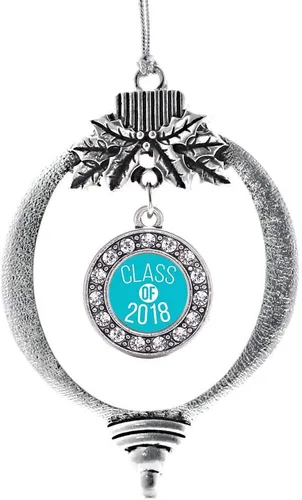Miniatura 143 de Inspired Silver - Bonita bandera estadounidense - Adorno de Navidad plateado - Adorno de árbol de Navidad con dije circular con circonita cúbica