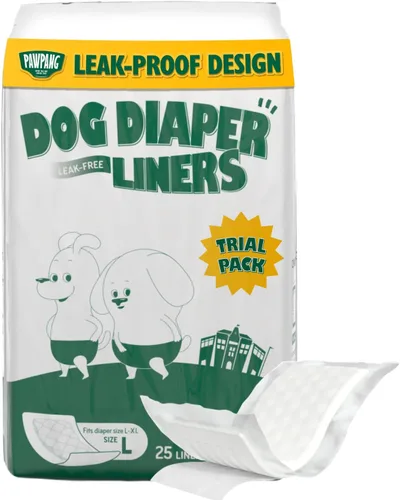Miniatura 16 de PAWPANG Forros desechables para pañales para perros machos y hembras, 100 unidades, 5 opciones de tamaño, insertos de pañales para perros que se