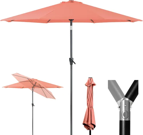 Miniatura 11 de Tempera Patio Market - Sombrilla de mesa para exteriores con botón de inclinación y manivela, sombrilla grande con poste resistente y toldo Ladrillo