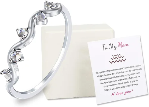Miniatura 5 de EACHSTYLE 925 Silver Rings, Inspirational Gift for Her, Fidget Ring, Self Love Ring, Anxiety Ring, Wave Ring, Mom Ring, Daughter Ring, Fidget Rings