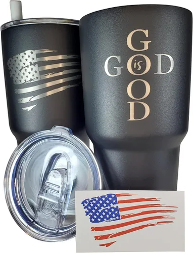 Miniatura 9 de Gadsden Flag Don't Tread on Me - Vaso patriótico de 30 onzas, taza de viaje con la bandera estadounidense, taza de café patriótica, doble