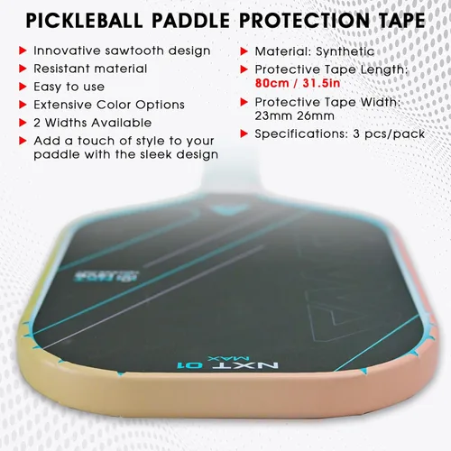 Miniatura 144 de PICKLETECH Cinta de protección de pala de pickleball – Protector de borde de cabeza de paleta – Cinta de protección de borde de raqueta ajuste gris