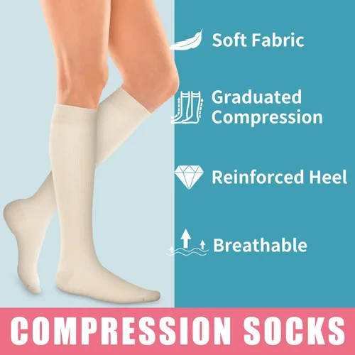 Miniatura 34 de Calcetines de compresión para mujeres y hombres (3 pares) – El mejor apoyo para enfermeras, correr, senderismo, recuperación y calcetines de vuelo