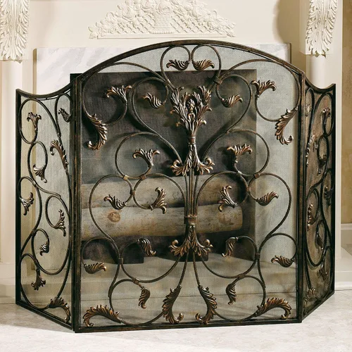 Miniatura 7 de Ashville - Paneles decorativos de malla metálica para chimenea, color bronce antiguo