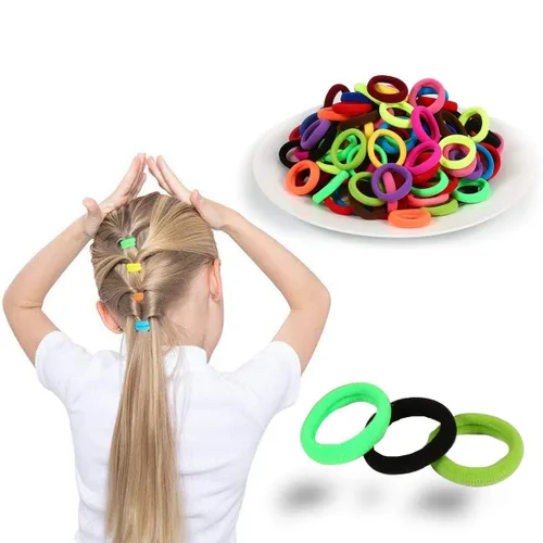 Miniatura 6 de QRTVI 120 Piezas Ligas para el Cabello de Bebé, Ligas de Cabello de Algodón para Niñas Pequeñas y Niños, Bandas para el Cabello Pequeñas Multicolor