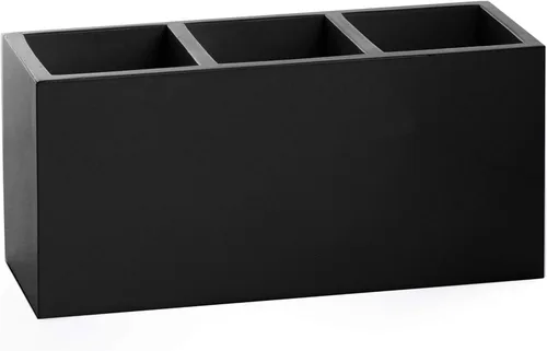 BINO Organizador multiusos de 3 compartimentos, organizadores de contenedores de maquillaje, organizador de compartimentos para brochas de