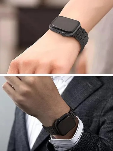 Miniatura 9 de Chuangshiji Compatible con Apple Watch Band de 38mm 40mm 41mm 42mm 44mm 45mm, pulsera de metal de acero inoxidable sólida para iWatch Series