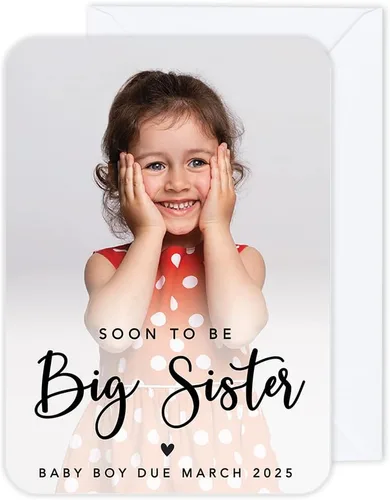 Miniatura 23 de Andaz Press Tarjetas de anuncios de embarazo personalizadas con sobres, Baby Is On The Way Ideas personalizadas para revelar ideas de anuncio de El