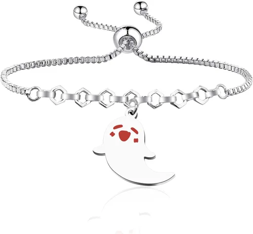 WUSUANED Lindo collar de fantasma Hu Tao Ghost Shape Jewelry Halloween Cosplay regalos para los amantes del anime del juego