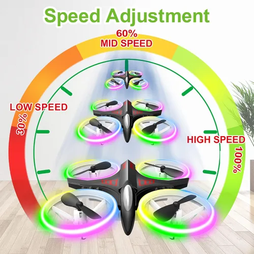 Miniatura 7 de Dwi Dowellin Mini Dron de 4.9 Pulgadas para Niños a Prueba de Choques Luces LED Despegue y Aterrizaje con Una Tecla Volteretas RC Control Remoto