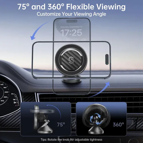 Miniatura 7 de SYNCWIRE Se adapta a MagSafe - Soporte de automóvil para tablero de automóvil y pantalla Tesla, soporte magnético para teléfono con rotación