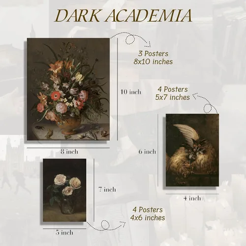 Miniatura 4 de Waschbar Dark Academia - Decoración gótica para el hogar, decoración de Halloween, decoración victoriana, arte de pared de galería de brujas