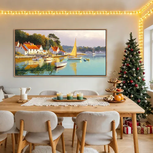 Miniatura 26 de AJAZIKO Arte de Pared de Vaca de las Tierras Altas - Decoración de Pared de Granja y Campo Rústico, Cuadros Grandes en Lienzo para Sala de Estar