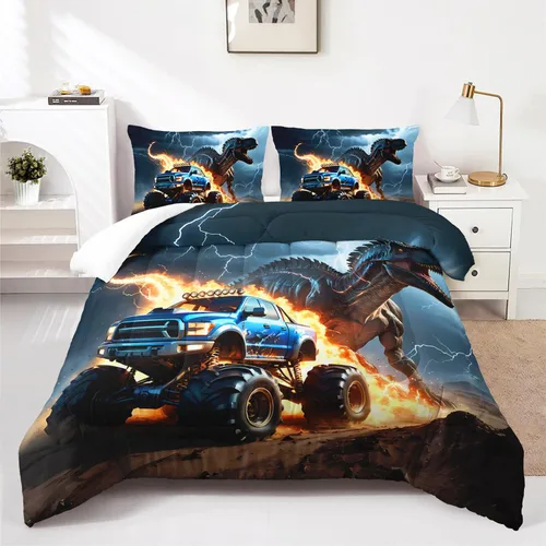 Miniatura 24 de AILONEN Juego de ropa de cama con estampado de gato en acuarela, tamaño individual con gatos y huellas para niños y niñas, juego de edredón suave