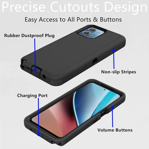 Miniatura 3 de Funda protectora resistente para Motorola Moto G Stylus 4G 2023, resistente a prueba de polvo, a prueba de golpes, protección contra caídas, 3 en 1
