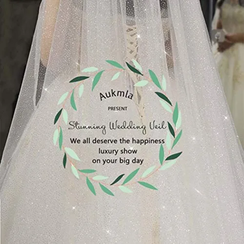 Miniatura 7 de Aukmla Sparkle Catedral velo de novia largo con purpurina velos de novia con peine para mujeres y novias