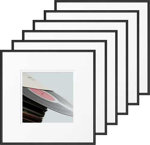 Miniatura 31 de eletecpro Marcos de discos de vinilo de 7 x 7 pulgadas para galería, decoración de pared negra resistente y ligera, marcos LP fáciles de colgar, se
