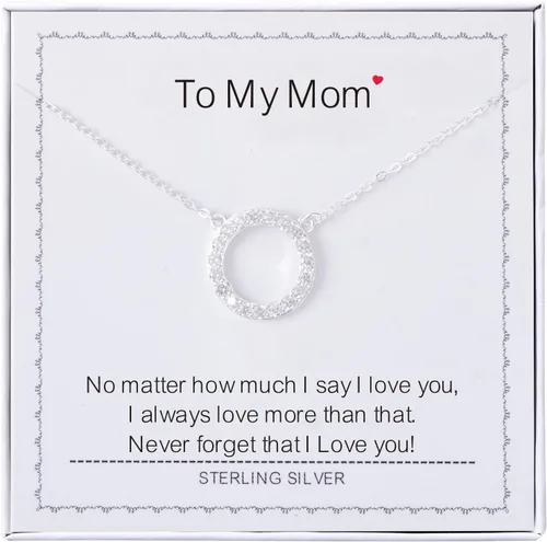 Miniatura 21 de Collar para mujeres y niñas, collar de círculos de plata de ley, collar de fuerza de coraje, guerreros, ideas de regalos