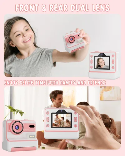 Miniatura 3 de Cámara de impresión instantánea para niñas y niños de 3 a 12 años, cámaras digitales 1080P para niños, regalos de cumpleaños de Navidad para niñas